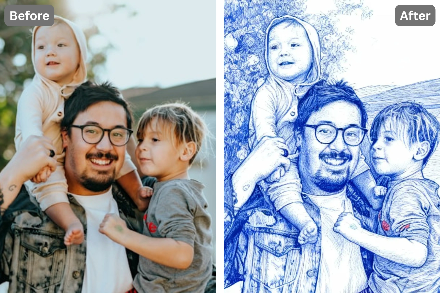 Patternful AI - Create Stunning Blue Pen-Inspired Art image