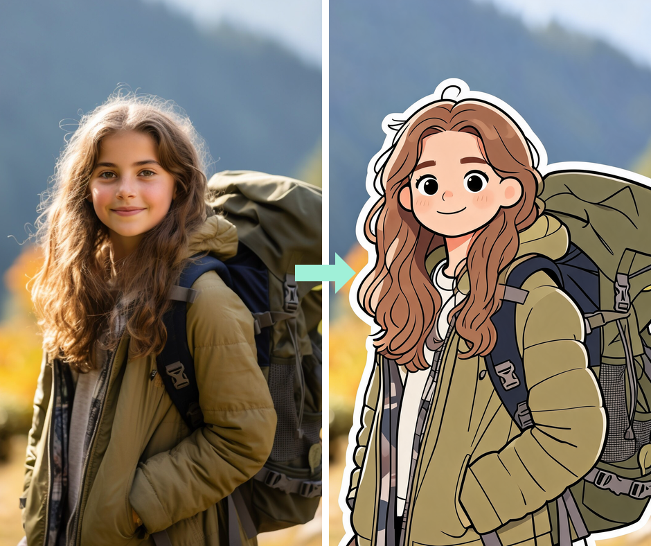 Patternful AI - Cartoon Sticker Filter example