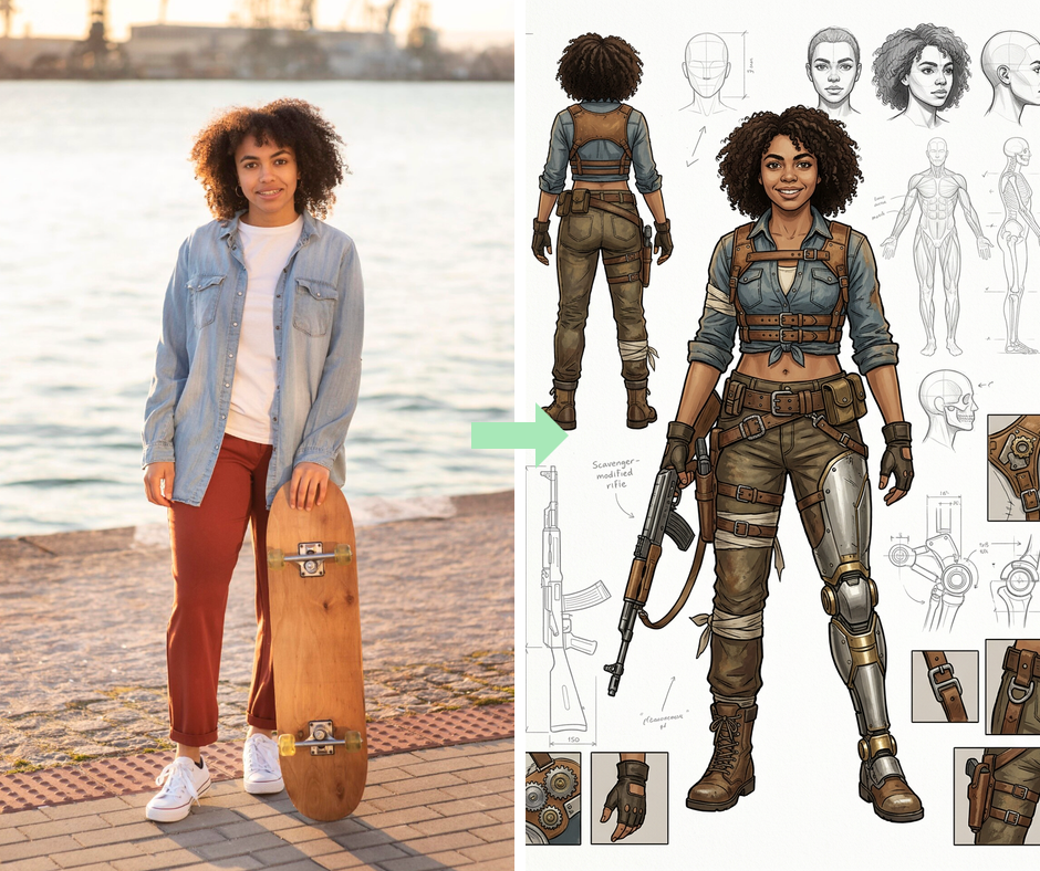 Patternful AI - Character Design Sheet Filter example
