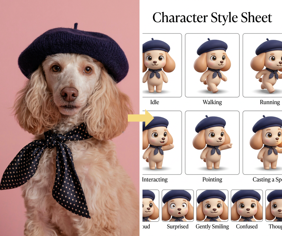 Patternful AI - Character Style Sheet Filter example
