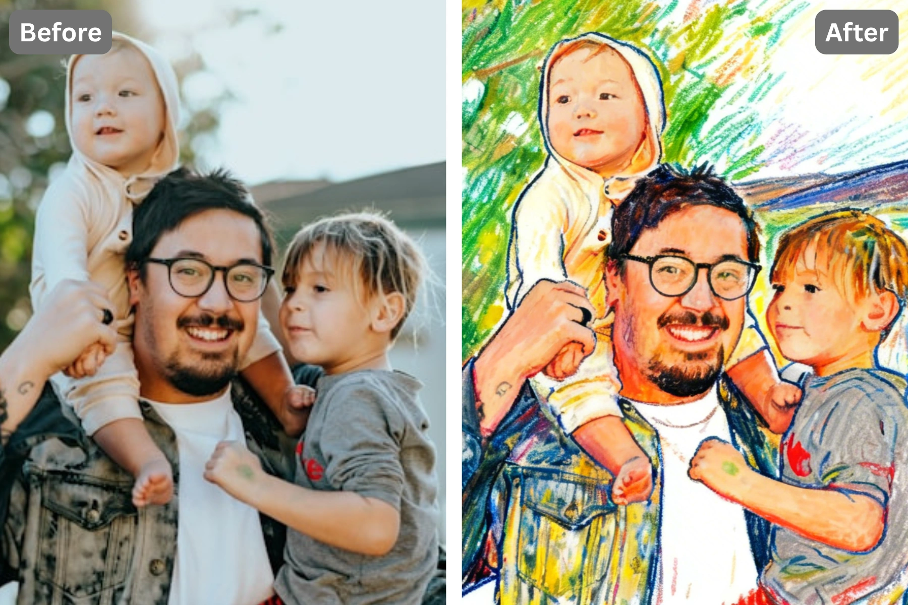 Patternful AI - Share Colorful Crayon Photos on Social Media image