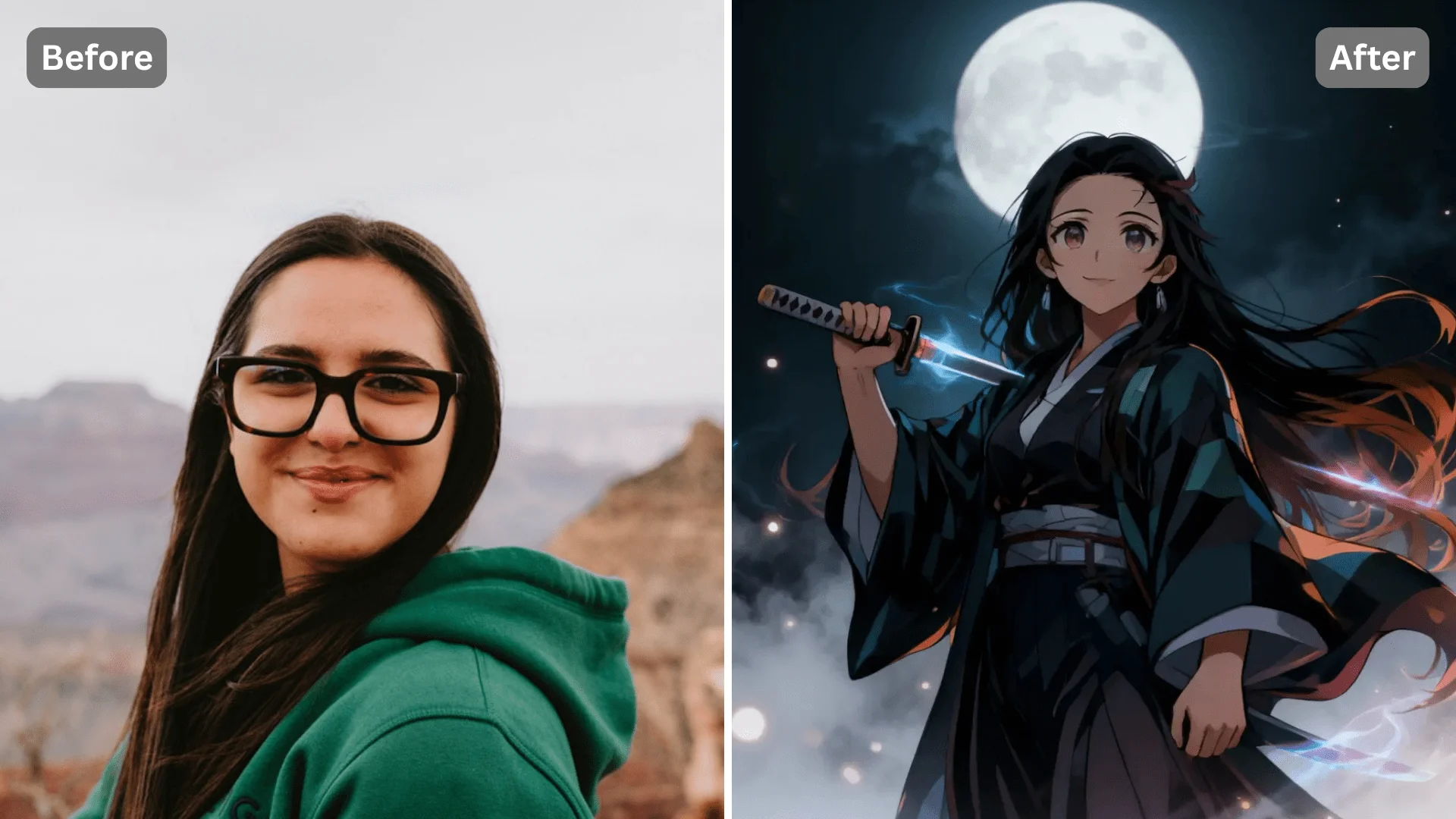 Patternful AI - Stand Out on Social Media with Demon Slayer Anime-Style Photos image