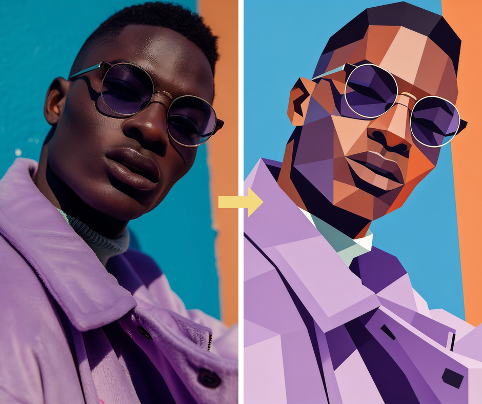 Patternful AI - Geometric Face Filter example