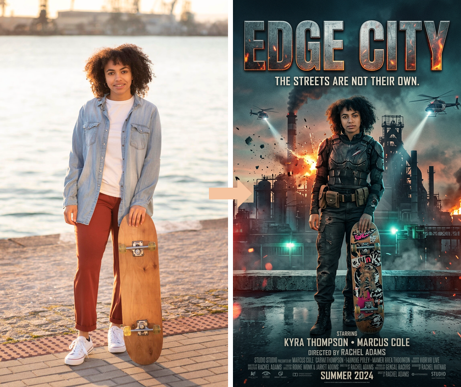 Patternful AI - Hollywood Poster Filter example
