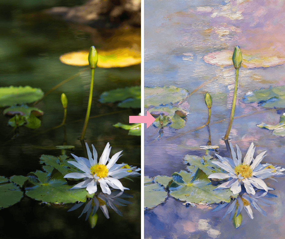 Patternful AI - Monet Filter example