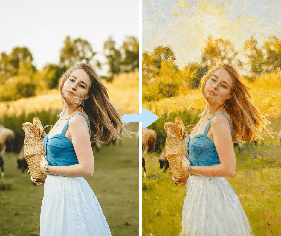 Patternful AI - Oil Painting Filter example