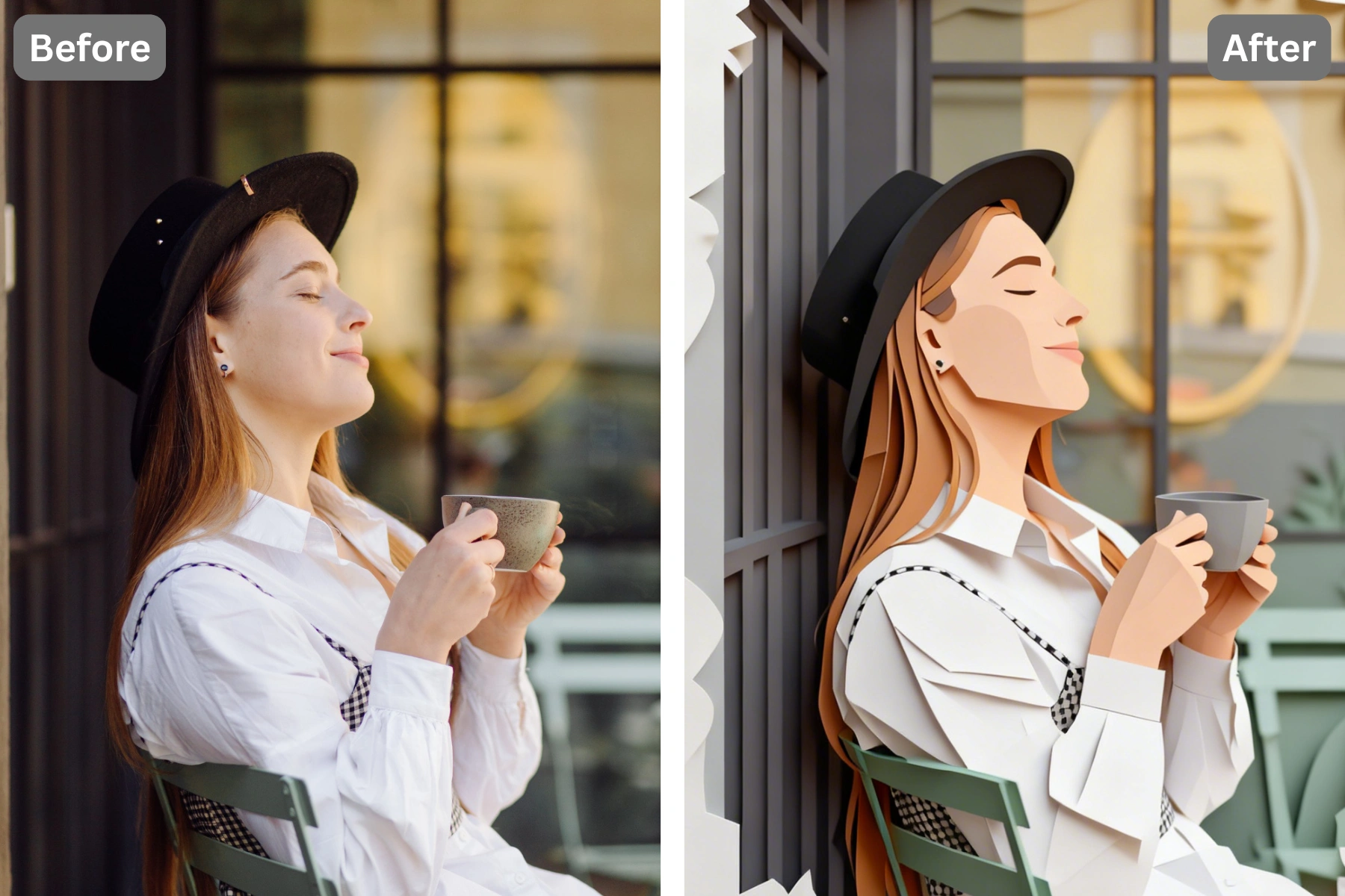 Patternful AI - Give Your Photos a Bold Layered Paper Makeover image