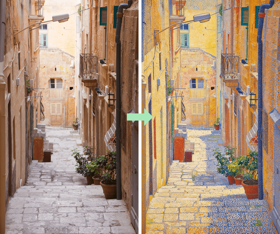 Patternful AI - Pointillism Filter example