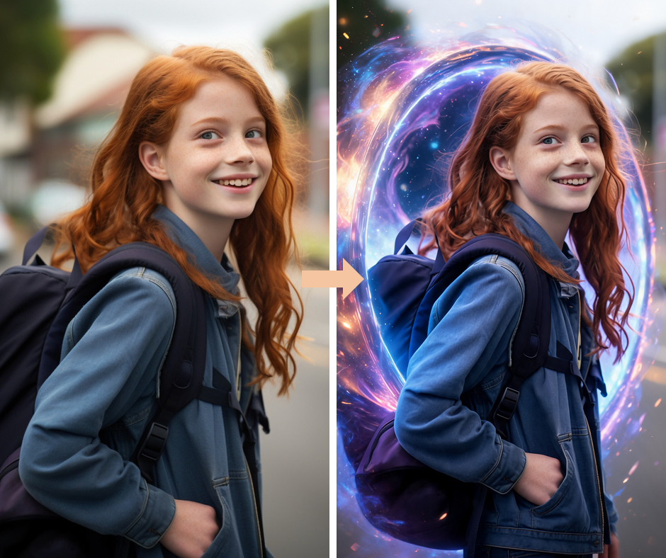 Patternful AI - Portal Travel Effect Filter example