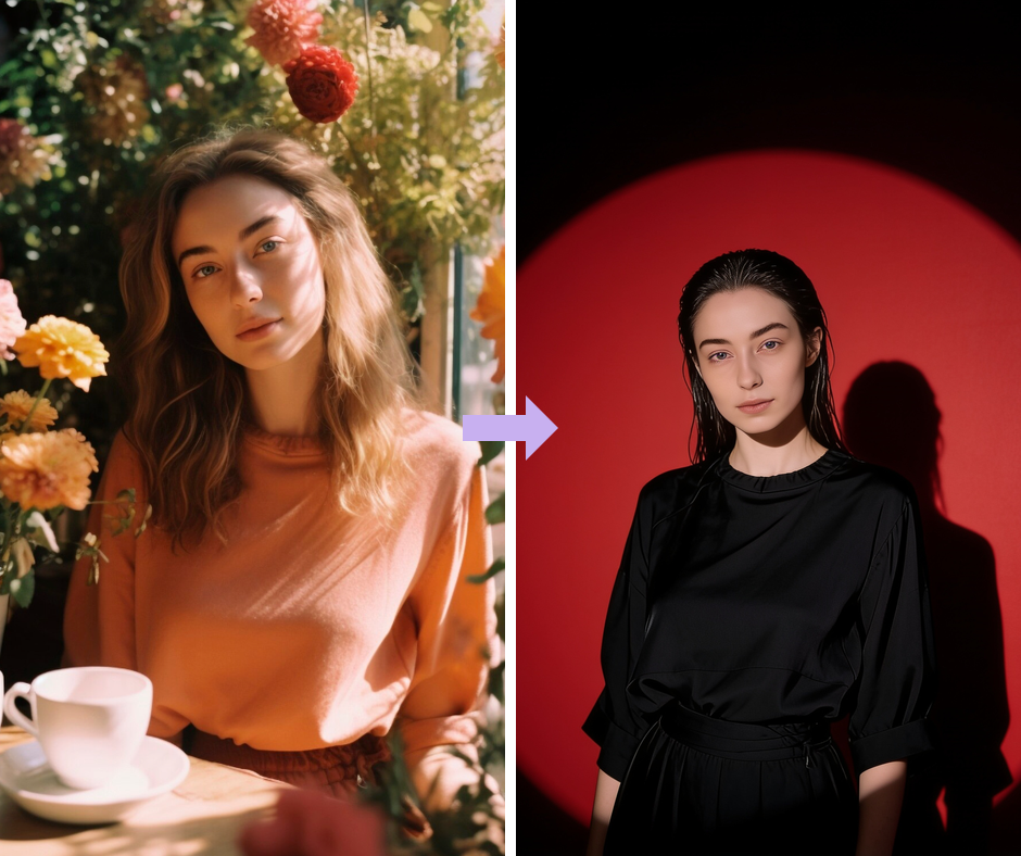 Patternful AI - Spotlight Portrait Filter example