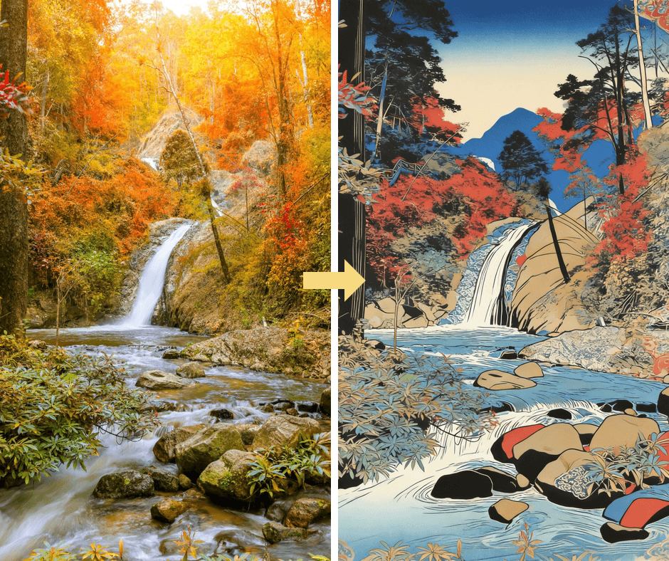 Patternful AI - Ukiyo E Filter example