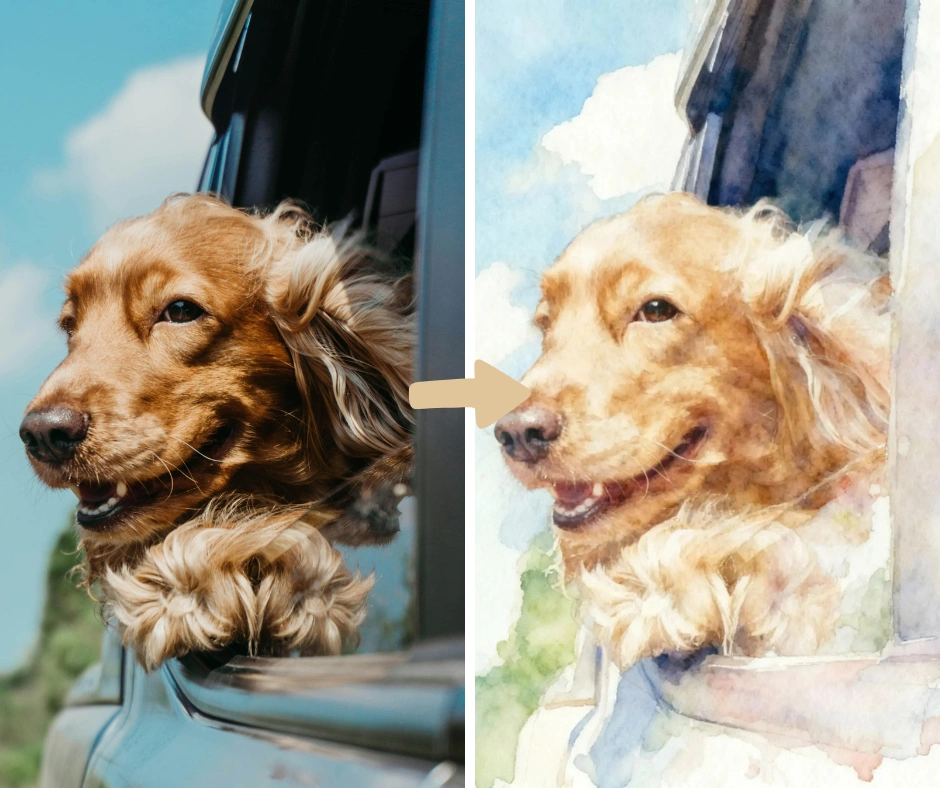 Patternful AI - Watercolor Filter example