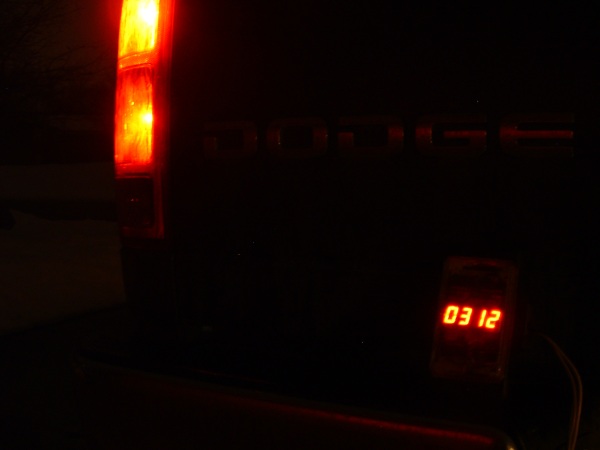 Case on the truck’s bumper
