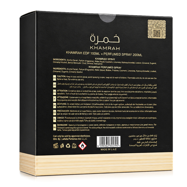 SC LATTAFA KHAMRAH EDP 100 ML + SPRAY PERFUMADO 200 ML