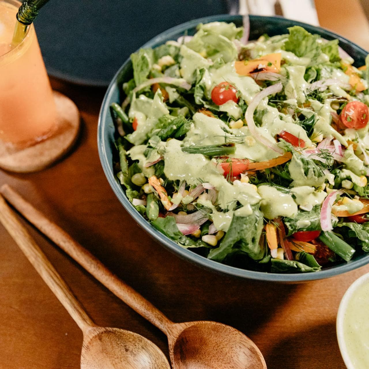 molly yeh green goddess dressing Grilled Veggie Salad with Avocado Ranch Salad dressing