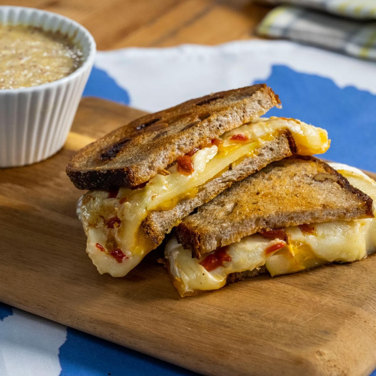 Apple, Cheddar and Brie Grilled Cheese