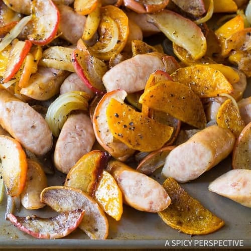 Chicken Sausage Apple Squash Sheet Pan Dinner | Punchfork