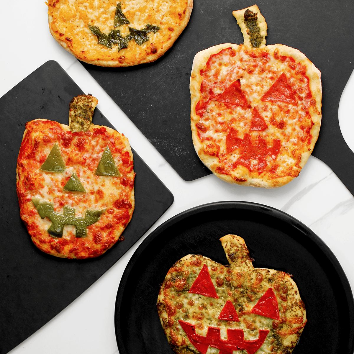 Jack-O'-Lantern Pumpkin Pizzas | Punchfork