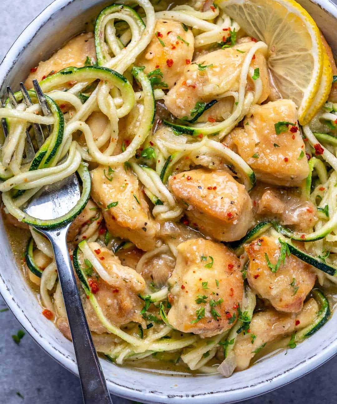 Chicken Scampi Zoodles | Punchfork