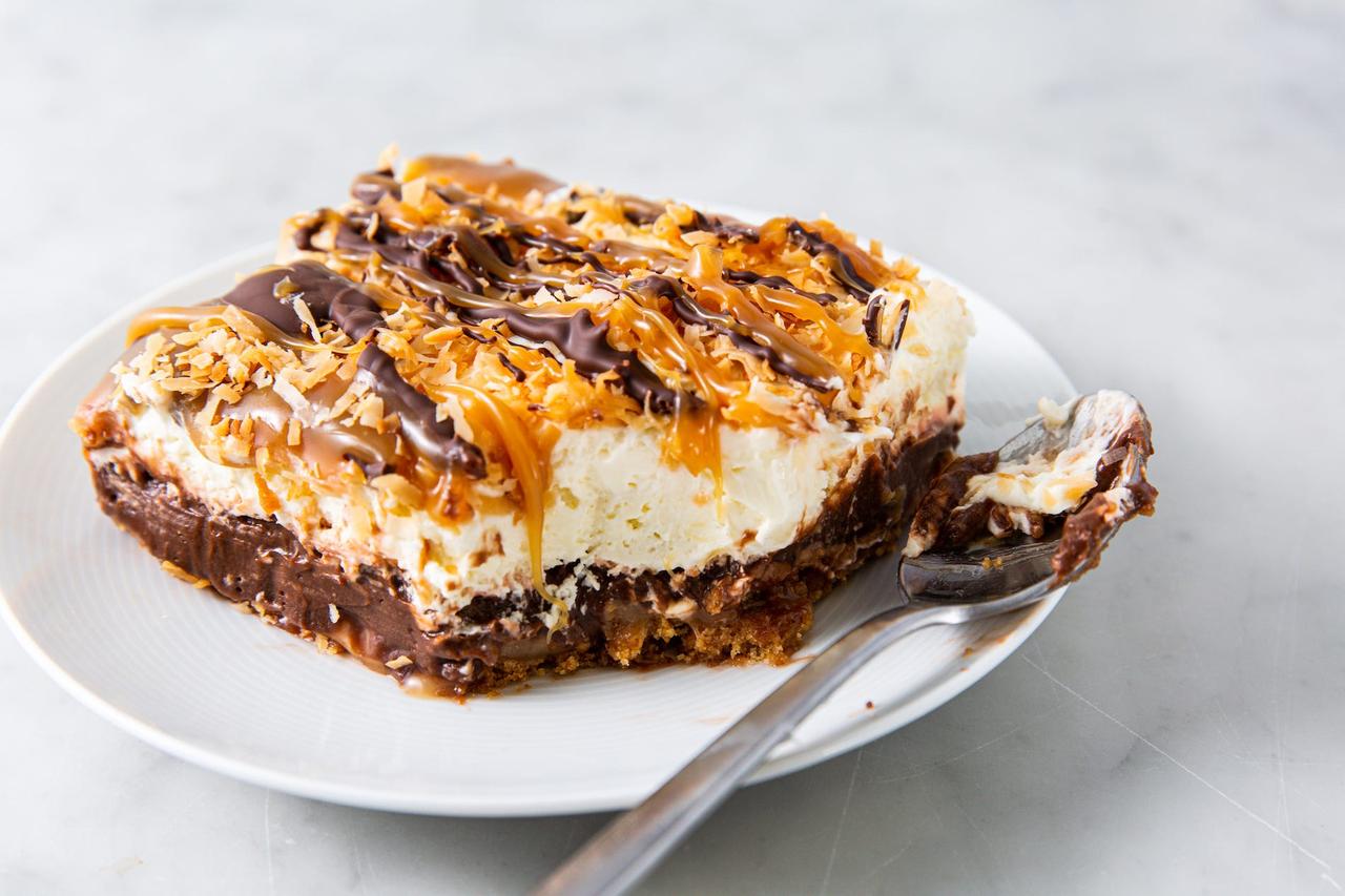 Samoa Dessert Lasagna | Punchfork