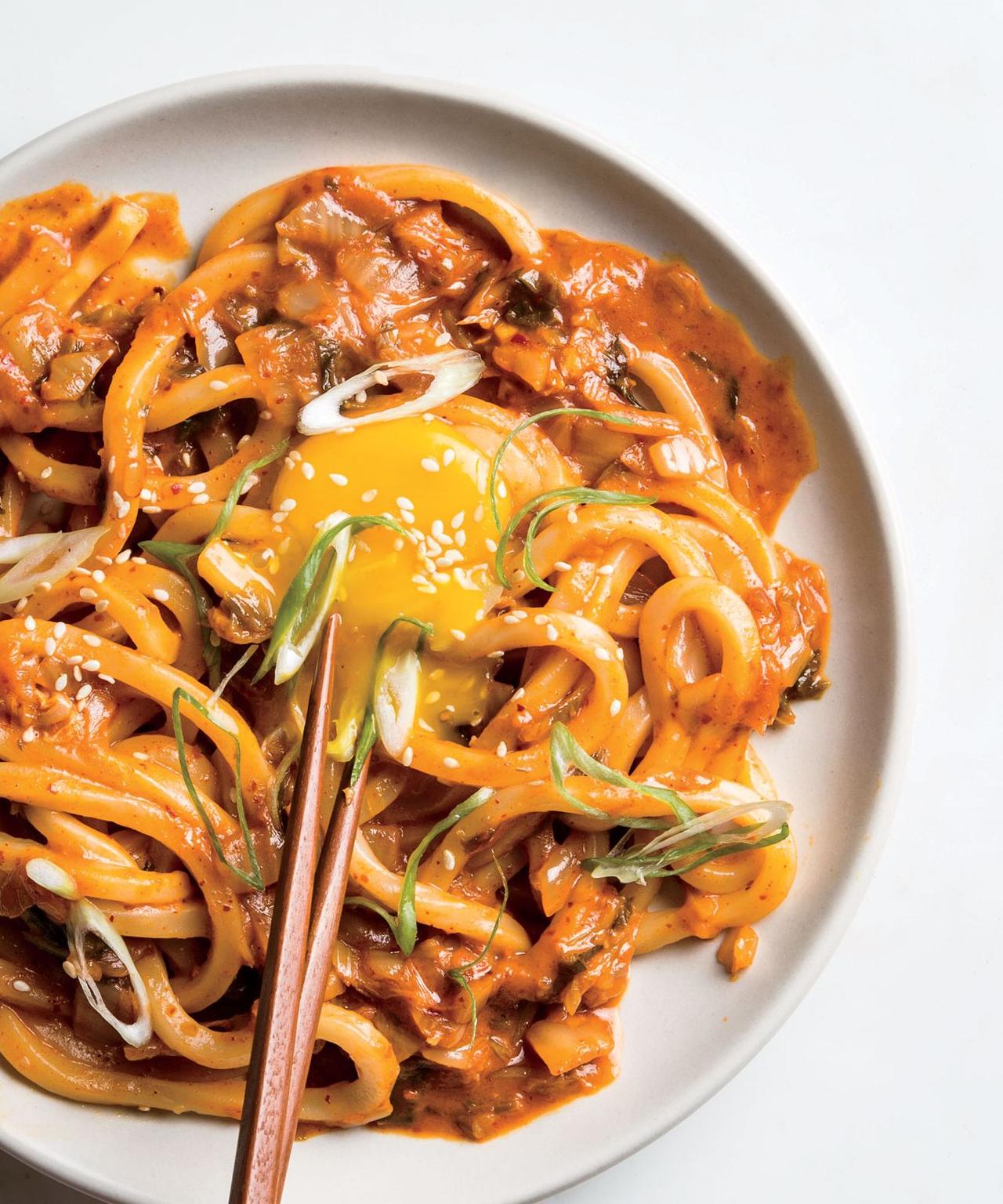 Kimchi Udon with Scallions | Punchfork