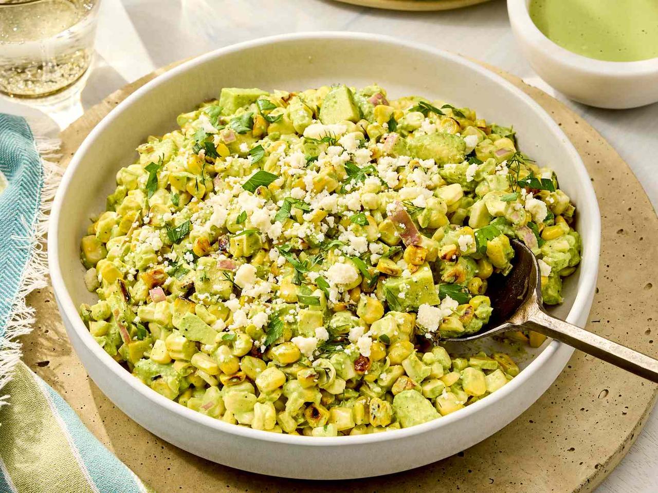 corn salad with green goddess dressing Grilled Corn Salad with Green Goddess Dressing