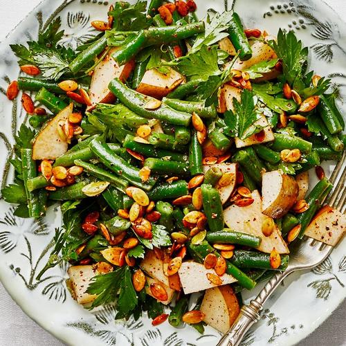 smashed green beans with lemony sumac dressing Smashed Green Beans with Lemony Sumac Dressing