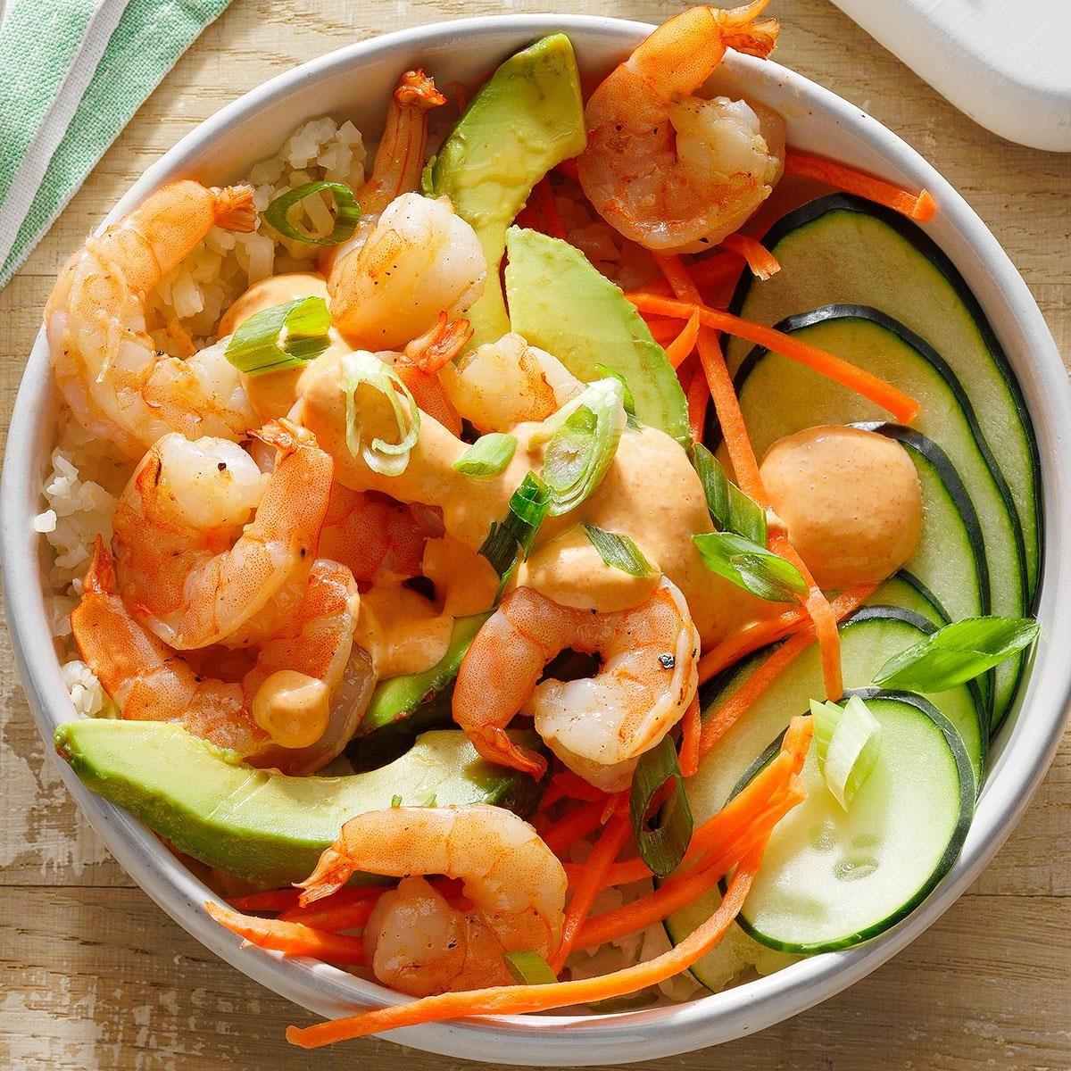 Low-Carb Shrimp Sushi Bowl | Punchfork