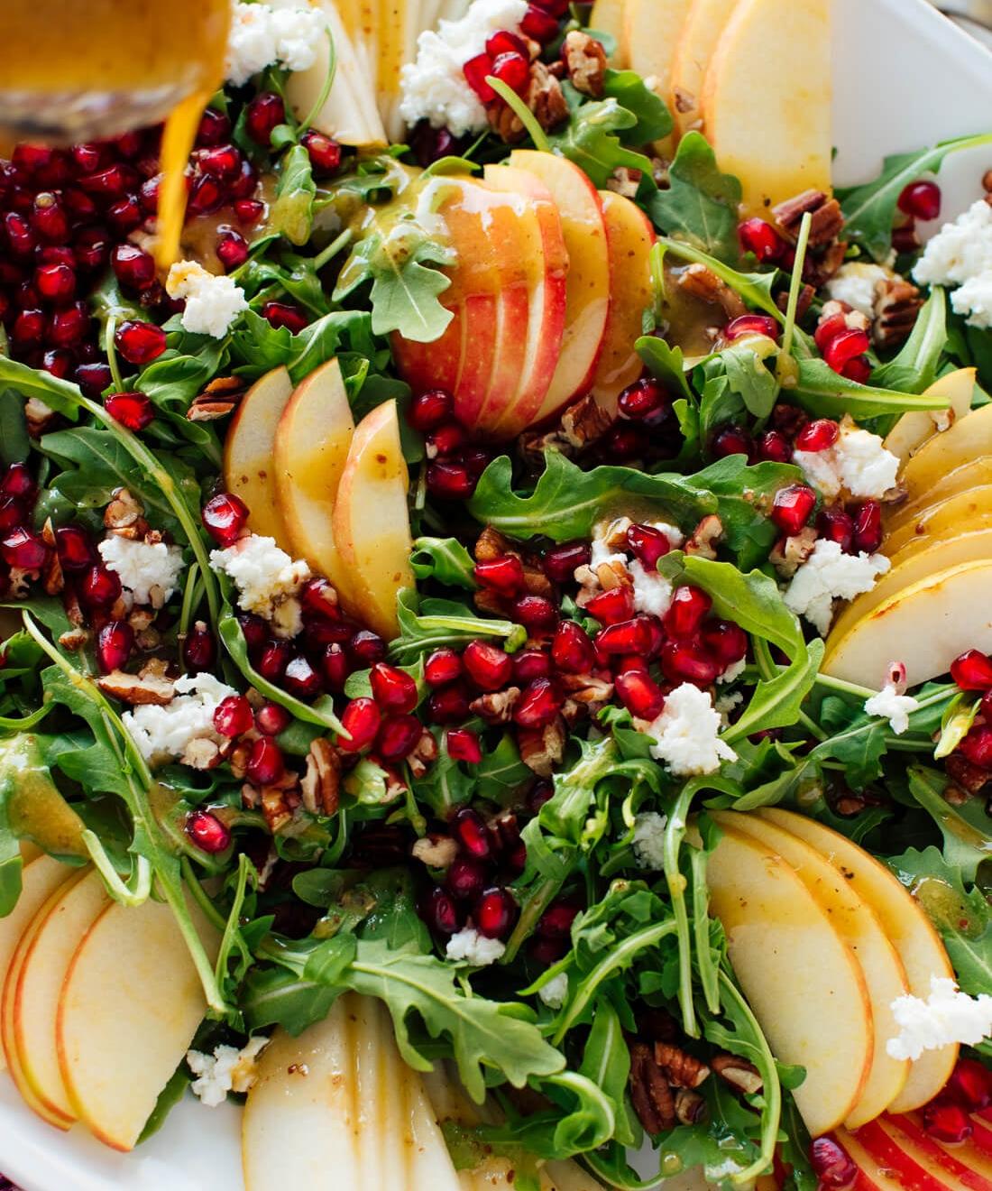 pomegranate and pear green salad with ginger dressing & NA-04.05.24AM