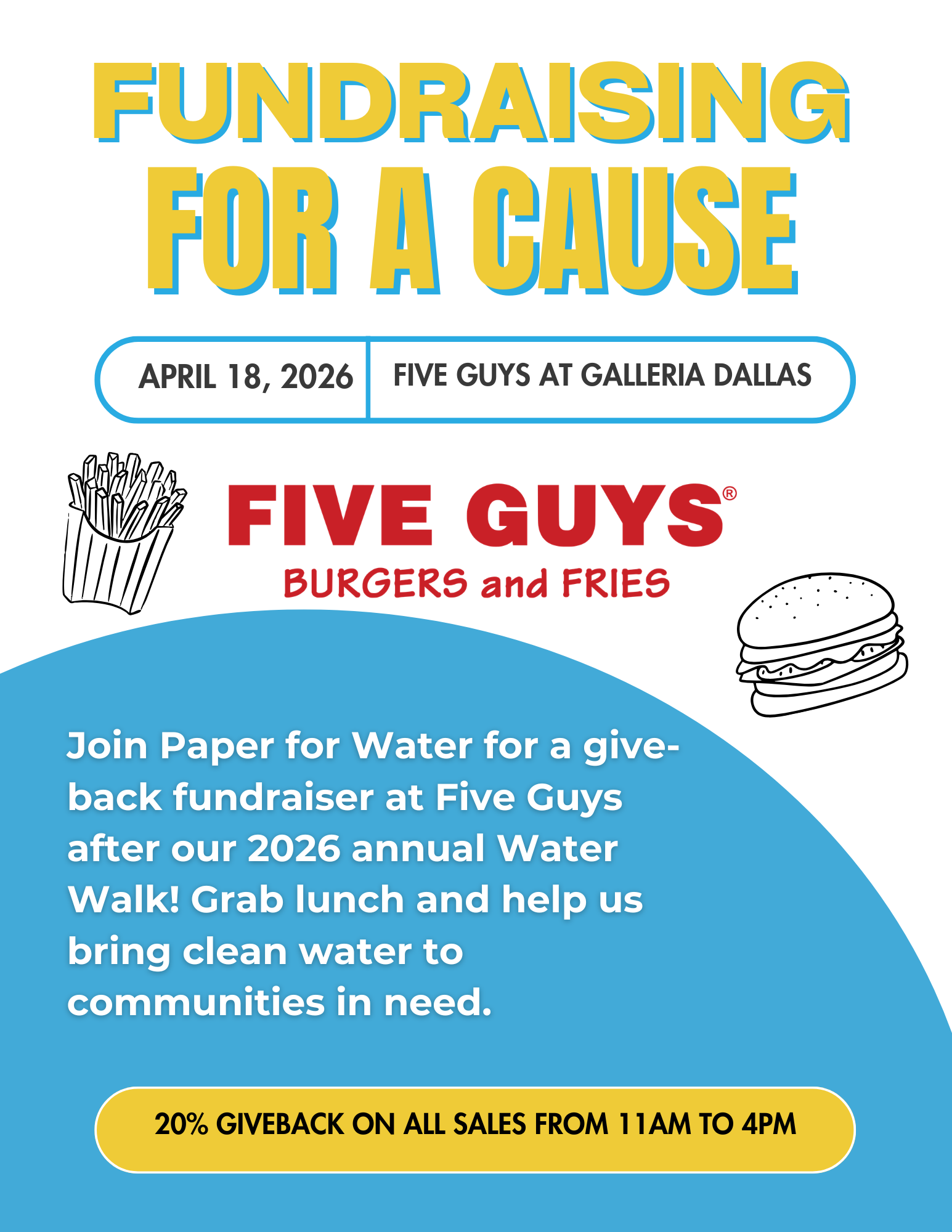 Fundraiser give back five guys 2026