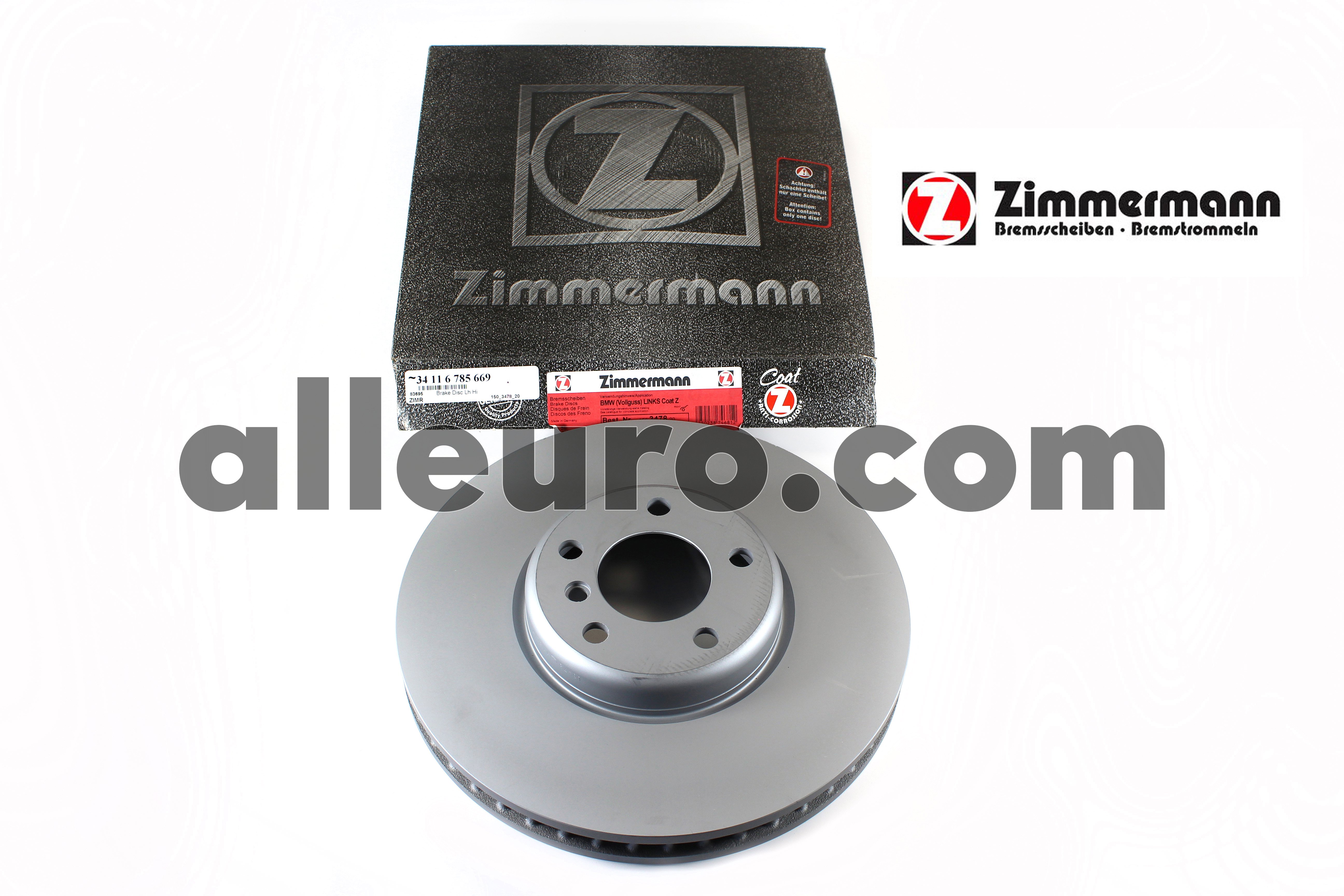 Zimmermann Front Left Disc Brake Rotor 34116785669 150.3478.20