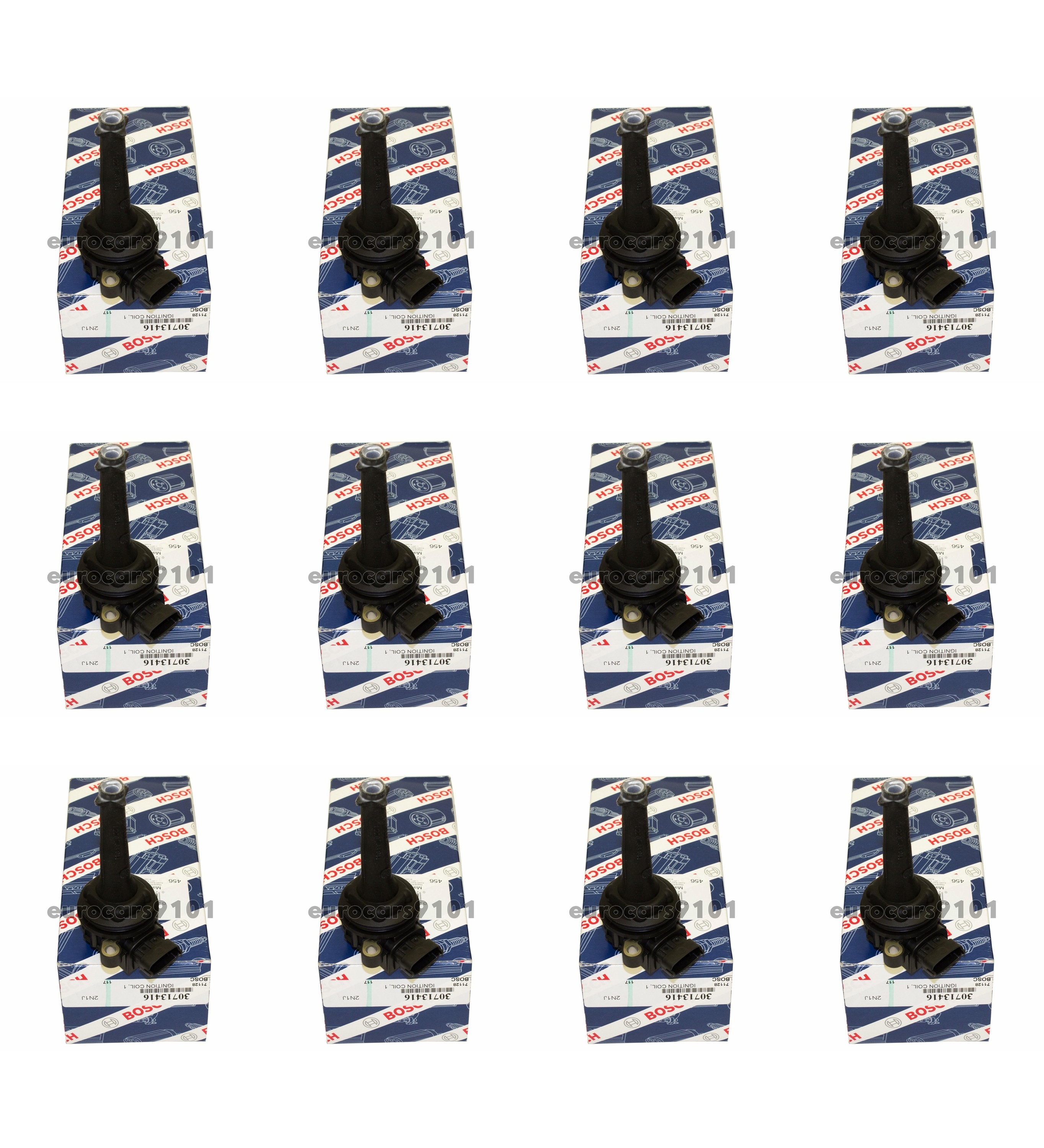 Set of 12 Volvo XC90 Bosch Ignition Coils 0221604008 30713416