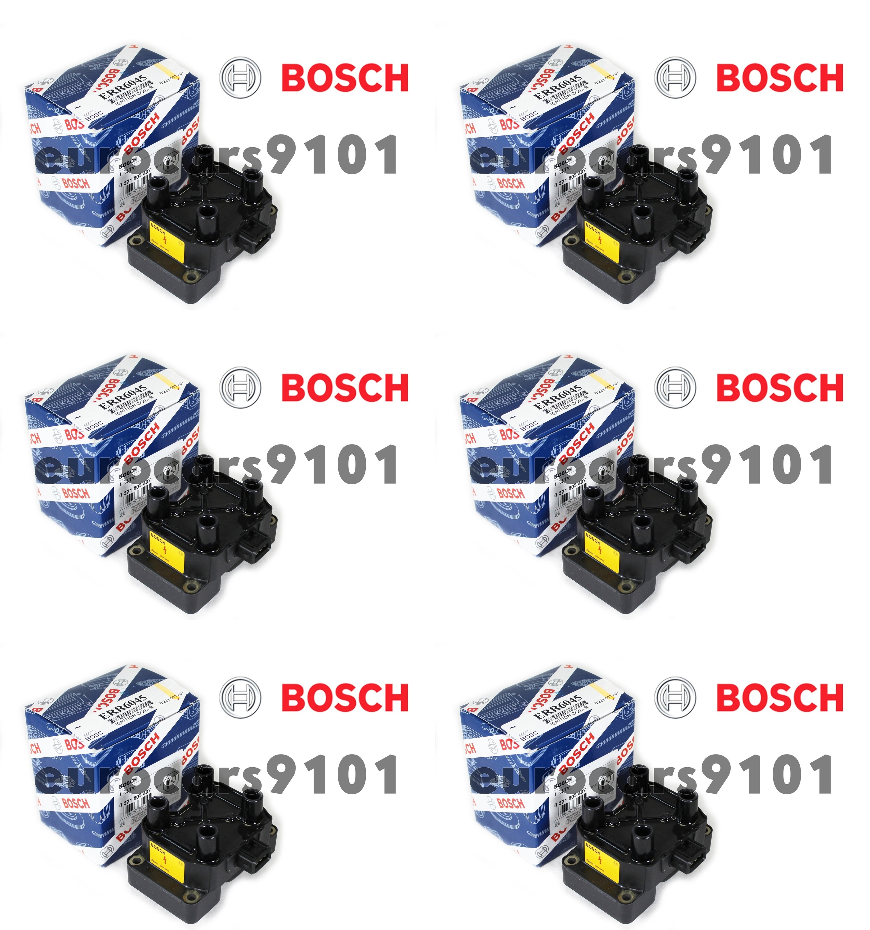 Set of (6) Land Rover Range Rover Bosch Ignition Coils 00136 ERR6045