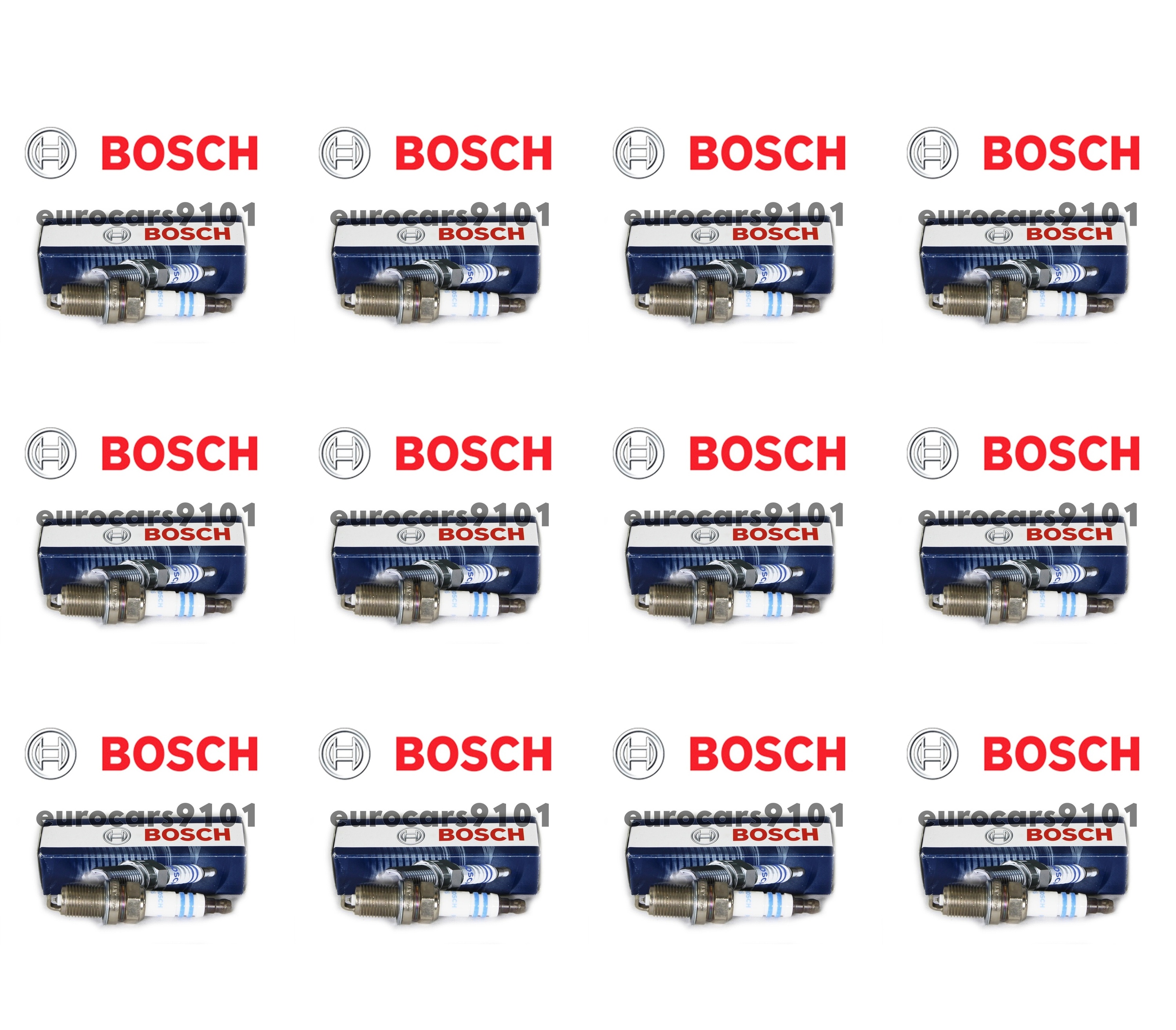 Set of 12 Volvo XC90 Bosch Spark Plugs FR7DPP+ 0242235749