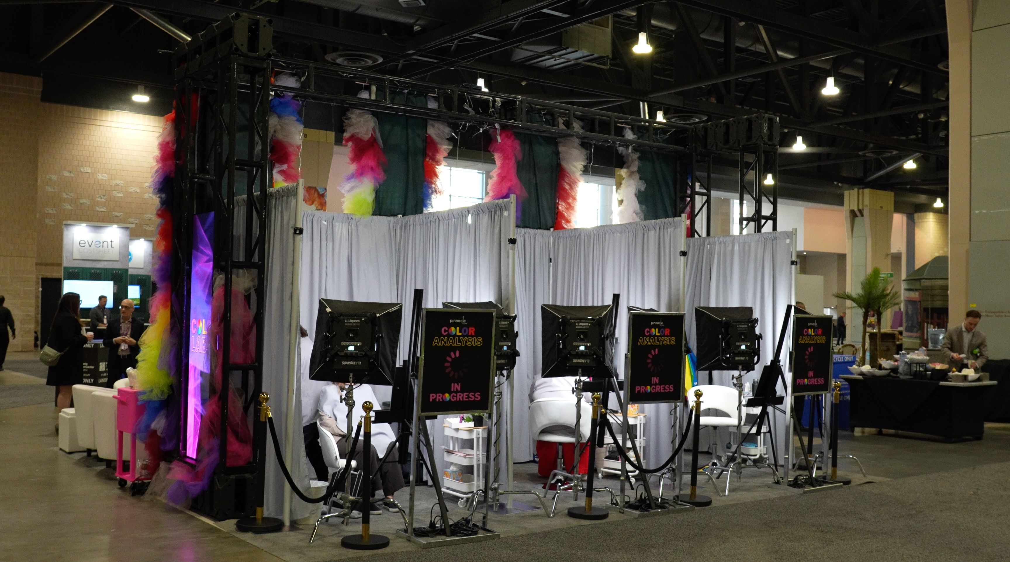 color, analysis, season, palette, pinnacle, live, experience, activation, energy, excitement, attendee, audio, visual, lab, drape, lighting, tiktok, seasonal, personal, style, stylist, analyst, professional, experiential, booth, tradeshow, pcma, convening, leaders, philadelphia, pennsylvania
