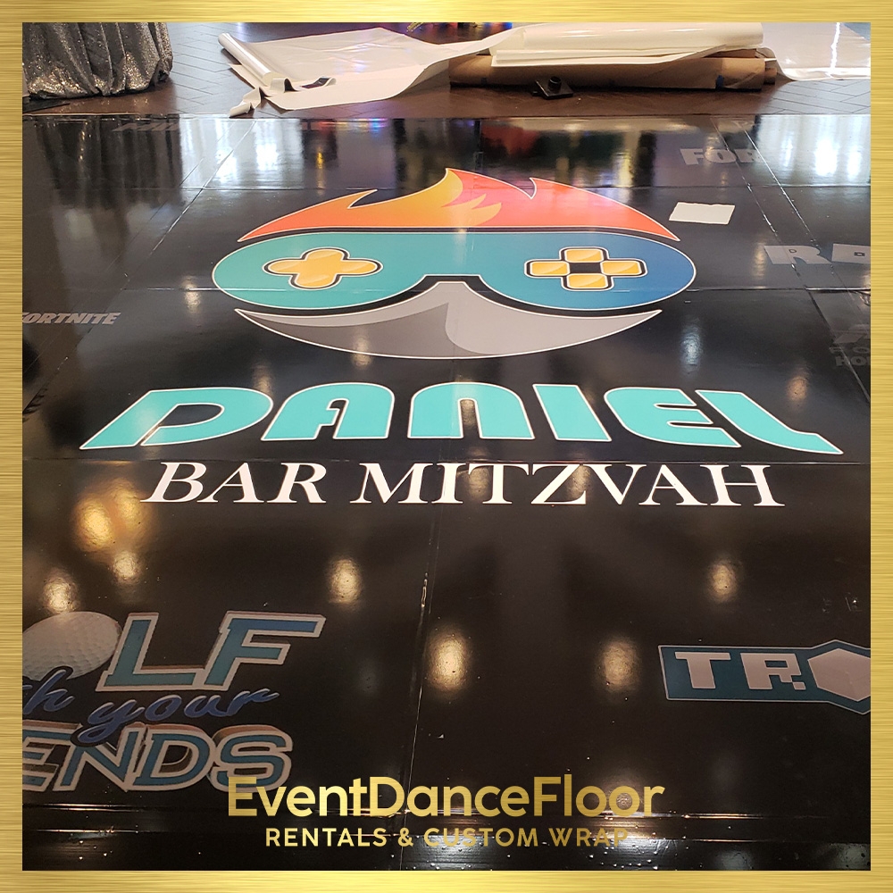 Is it possible to incorporate logos or branding onto a customizable dance floor in NYC?