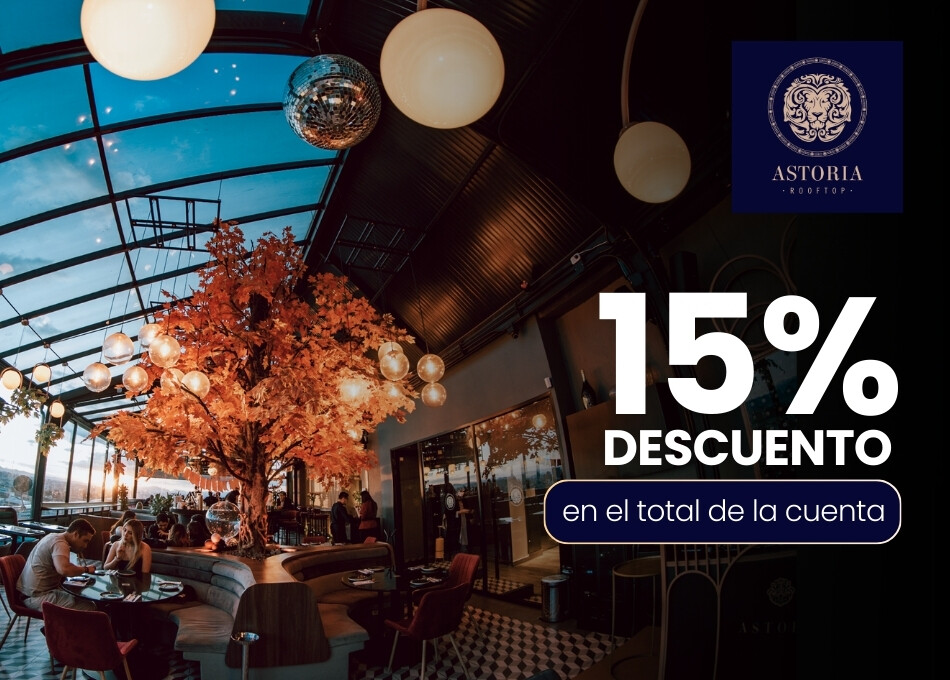 15% de descuento en el total de la cuenta