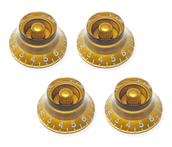 Quality Speed Knob Set of 4 - AMBER 18 Spline METRIC Epiphone Guitars