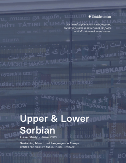 Sustaining Minoritized Languages in Europe Case Study:Upper and Lower Sorbian Speakers and Language Maintenance Efforts