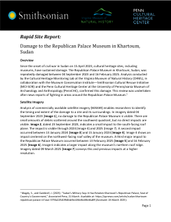 Rapid Site Report: Damage to the Republican Palace Museum in Khartoum, Sudan