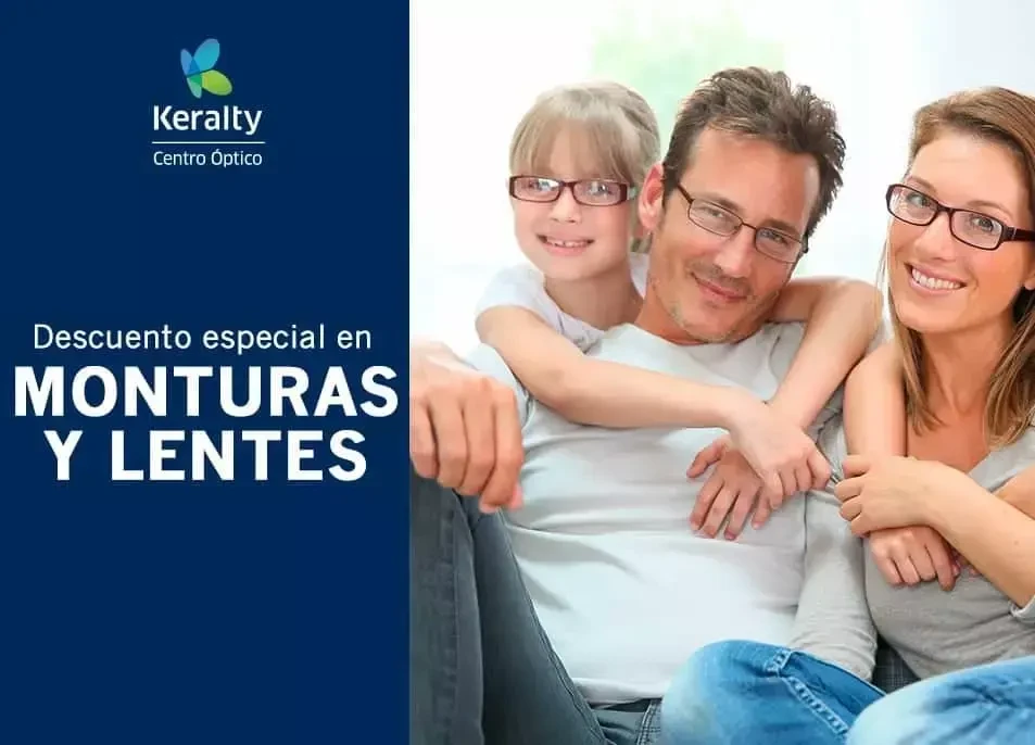 20% de descuento en monturas y lentes permanentes.