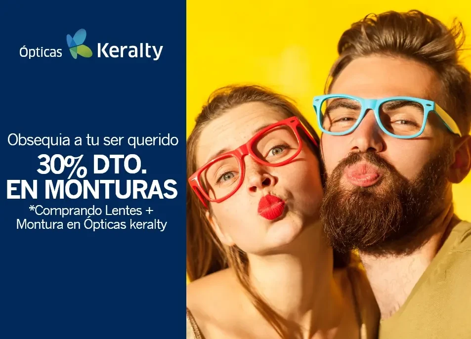 Obsequia a tu ser querido 30% de descuento en monturas *comprando lentes + montura