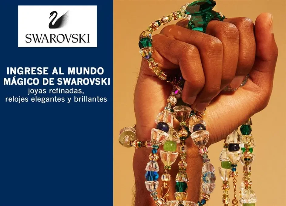 Ingresa al mundo mágico de Swarovski: joyas refinadas, relojes elegantes y brillantes con un 10% de descuento.
