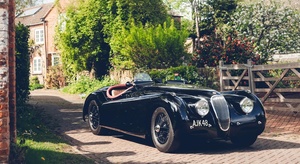 This Jaguar D-type, OKV 2, set the fastest lap at Le Mans in 1954
