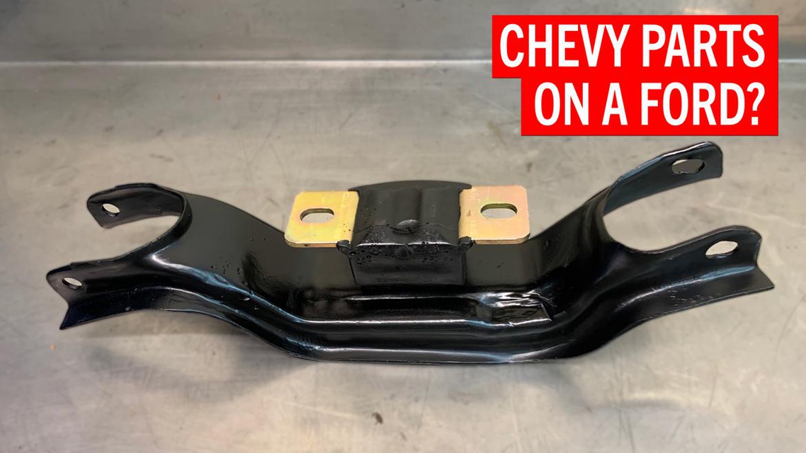 Black Transmission Crossmember For 1957-1960 Ford F-100 Truck - Compatible With C4, C6, AOD Transmissions