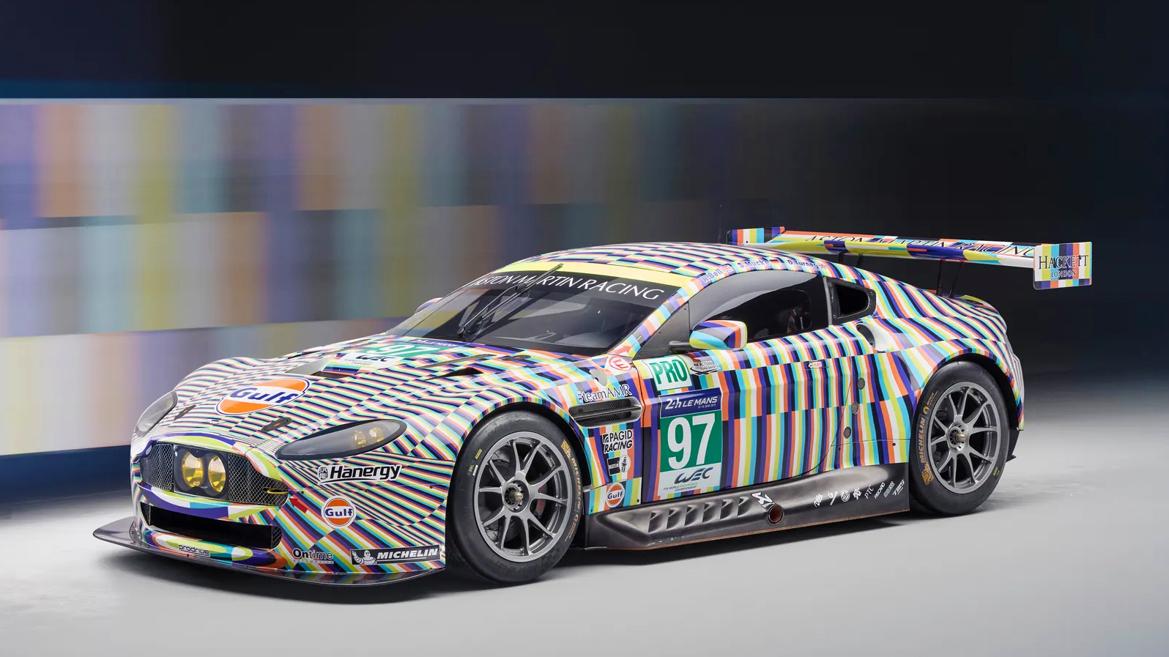 This race winning art car isn't a BMW, but an Aston Martin Vantage