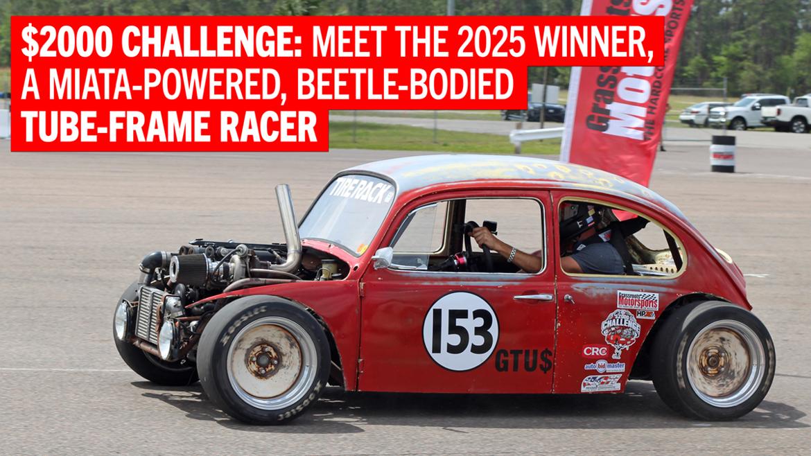 Tube-frame Beetle with turbo Miata Power wins $2000 Challenge