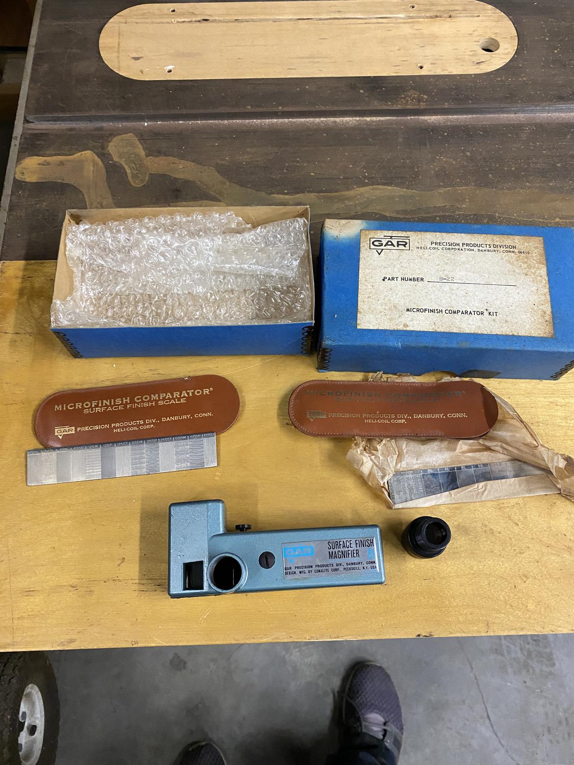 Microfinish Comparator Kit / Surface Finish Magnifier GAR B22 Parts