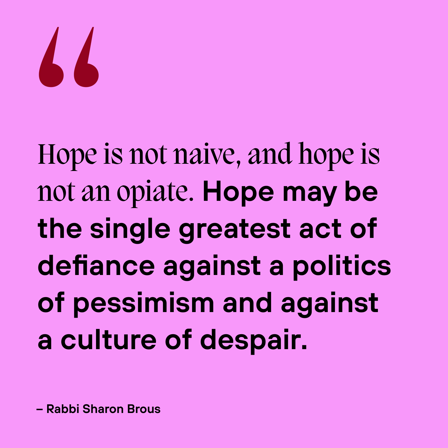 Hope: An Act of Defiance   