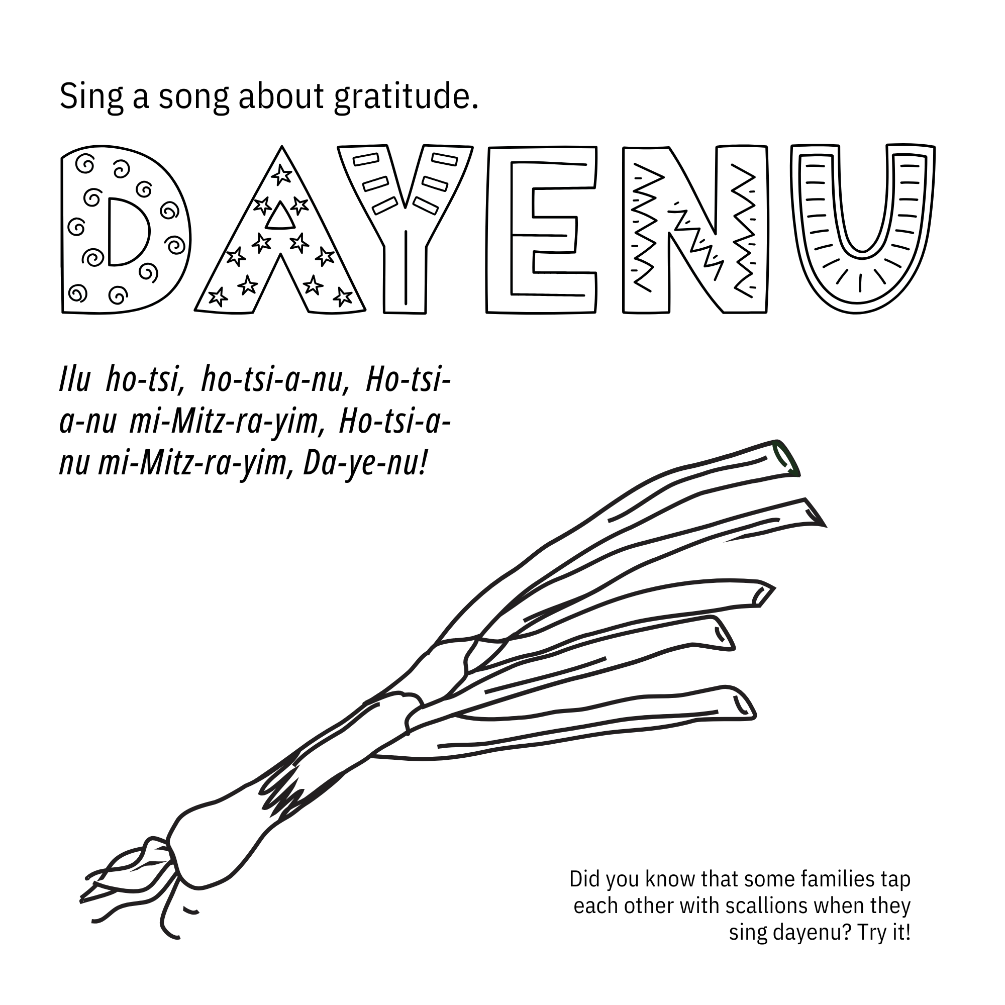 Dayenu Coloring Page   